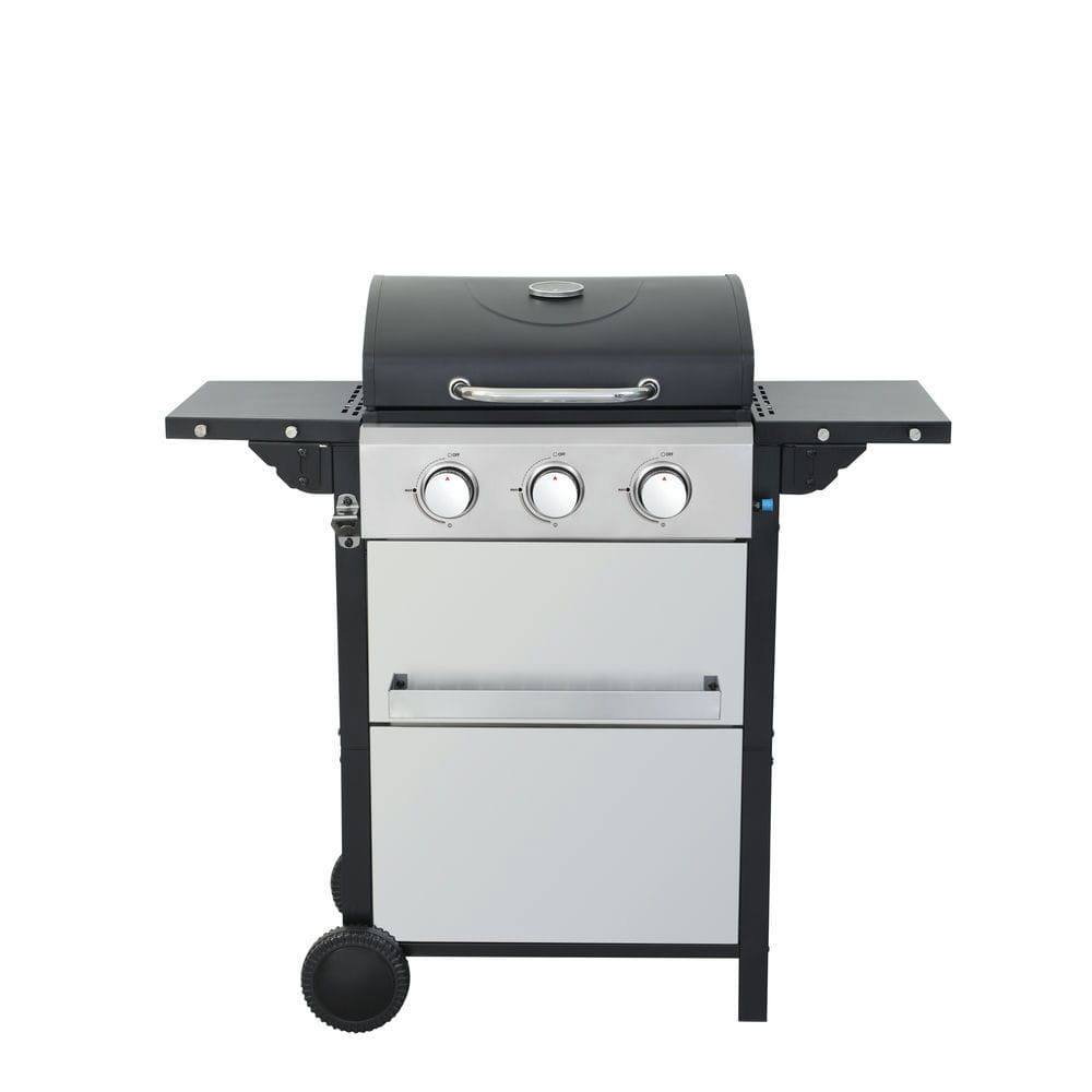 Alt View 6. Resenkos - 3-Burner Propane Gas BBQ Grill, 25650BTU Output With Wire Enamel Cooking Grids For Outdoor Barbecue, Foldable Side Table.