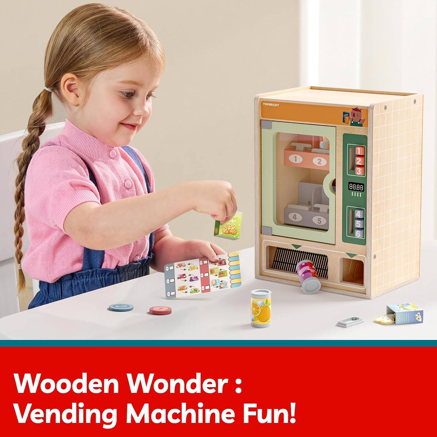 RT 1 2 1 2 3 88.88 111I 4 5 4 5 6 Wooden Wonder: Vending Machine Fun!