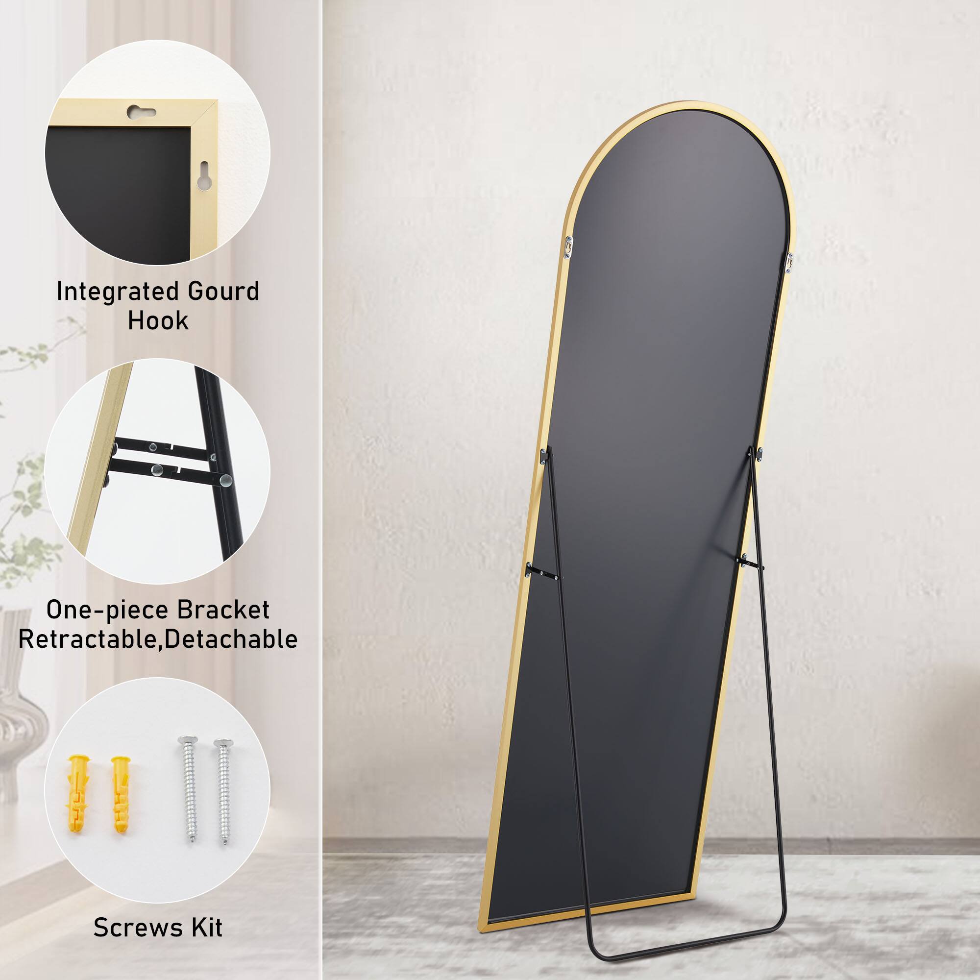 Integrated Gourd Hook  
One-piece Bracket Retractable, Detachable  
Screws Kit