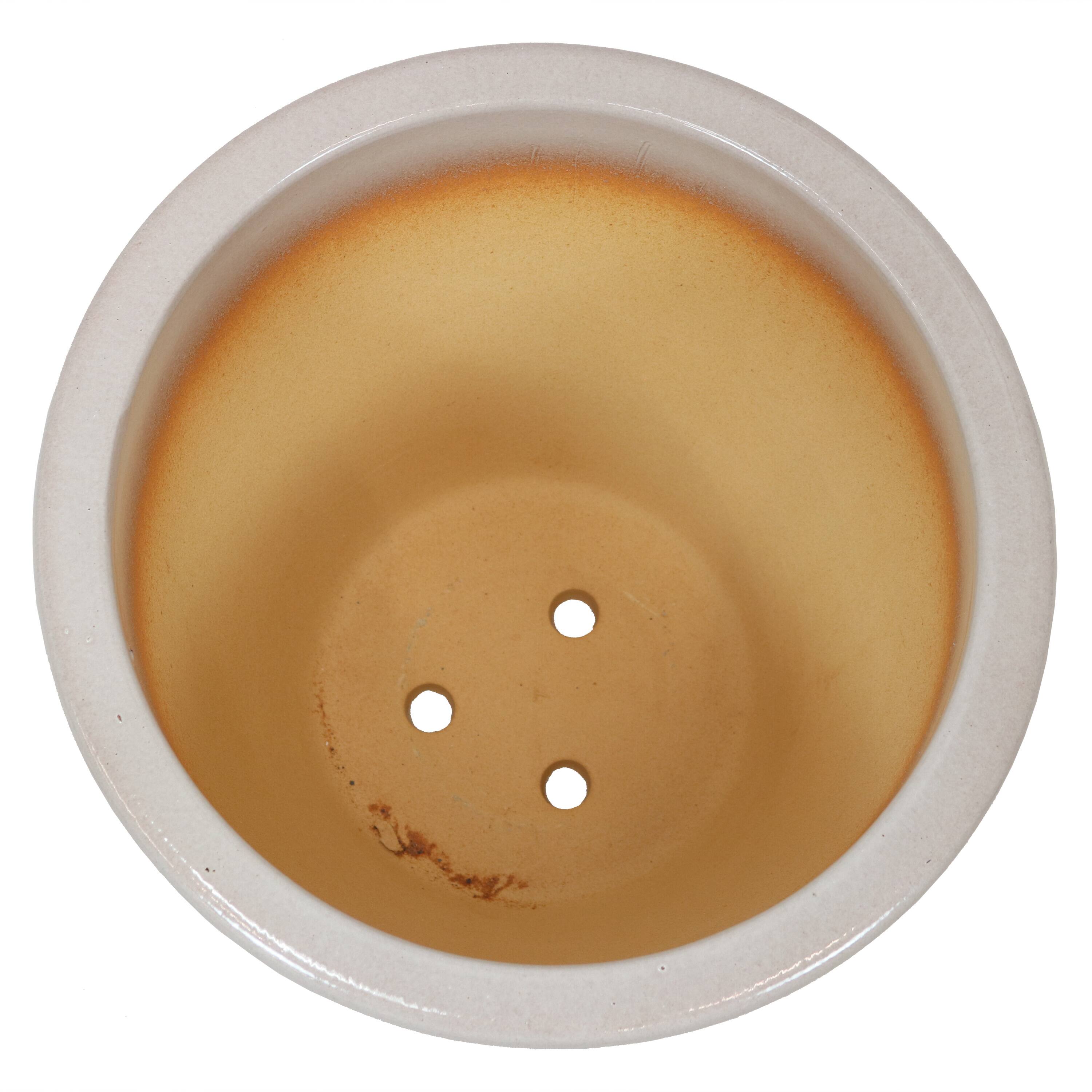 Alt View 5. Sunnydaze - 15 in Ocean Villa High-Fired Glazed Ceramic Planter - Pearl.