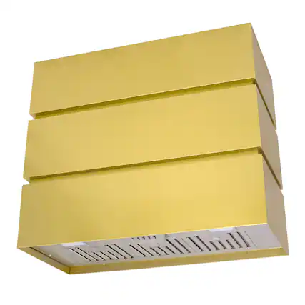 Front. Akicon - Akicon 36 inch Ducted 600-CFM Matte Gold Wall-Mounted Range Hood with Charcoal Filter - Gold.