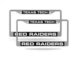 Rico Industries - Texas Tech Red Raiders (Set of 2) Chrome Metal Laser Cut License Plate Frame - Multi