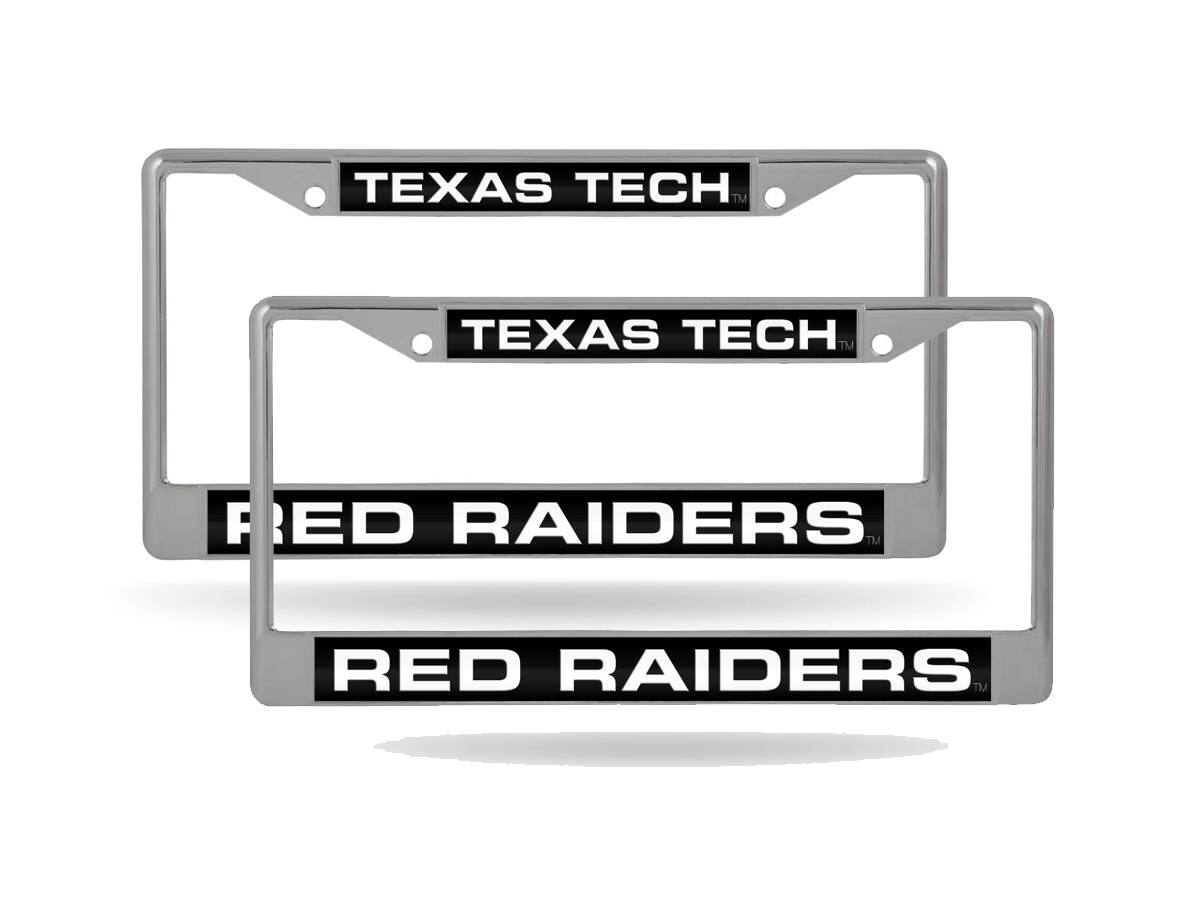 Texas Tech Red Raiders (Set of 2) Chrome Metal Laser Cut License Plate Frame