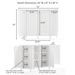 Crosley Furniture - Monique Curved Sideboard - Distressed White