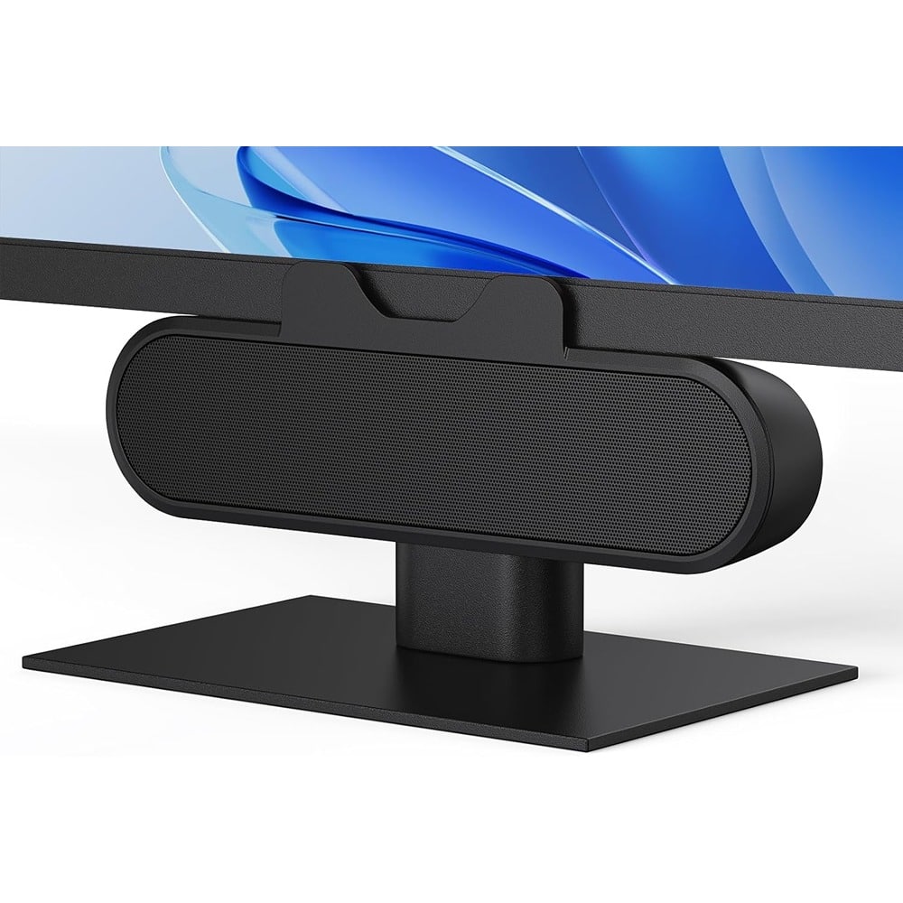 ACJPR - USB Computer Speakers, Desktop Monitor Sound Bar with Clip-On, HD Stereo Sound - Black