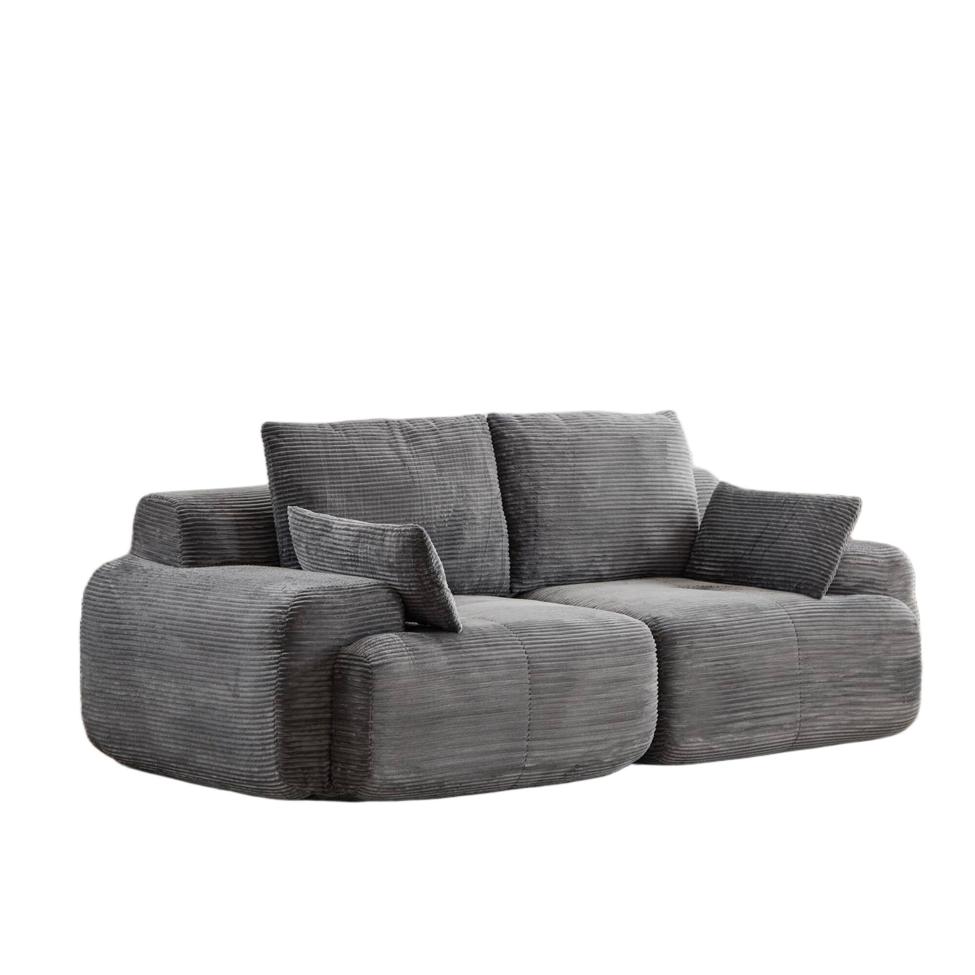 Alt View 6. Boyel Living - Compressed Memory Foam Loveseat Sofa Bed - Grey.