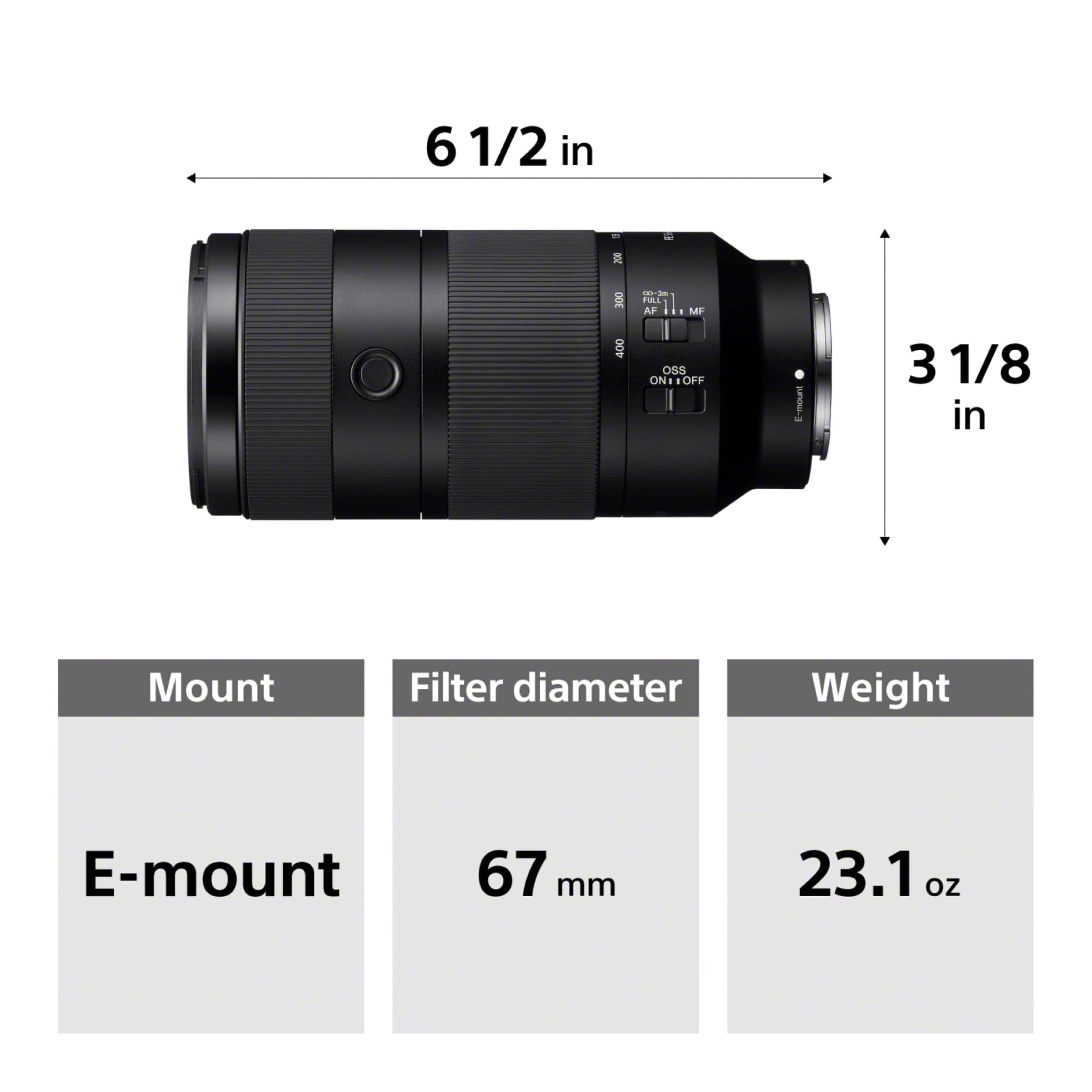 Sony FE 100 400mm F5.6 8 OSS Telephoto Zoom Lens Black - Best Buy