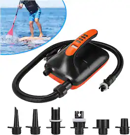 AGPtek - 20PSI Digital Electric Paddle Board Pump for Inflatables Sup Pump - Black Orange