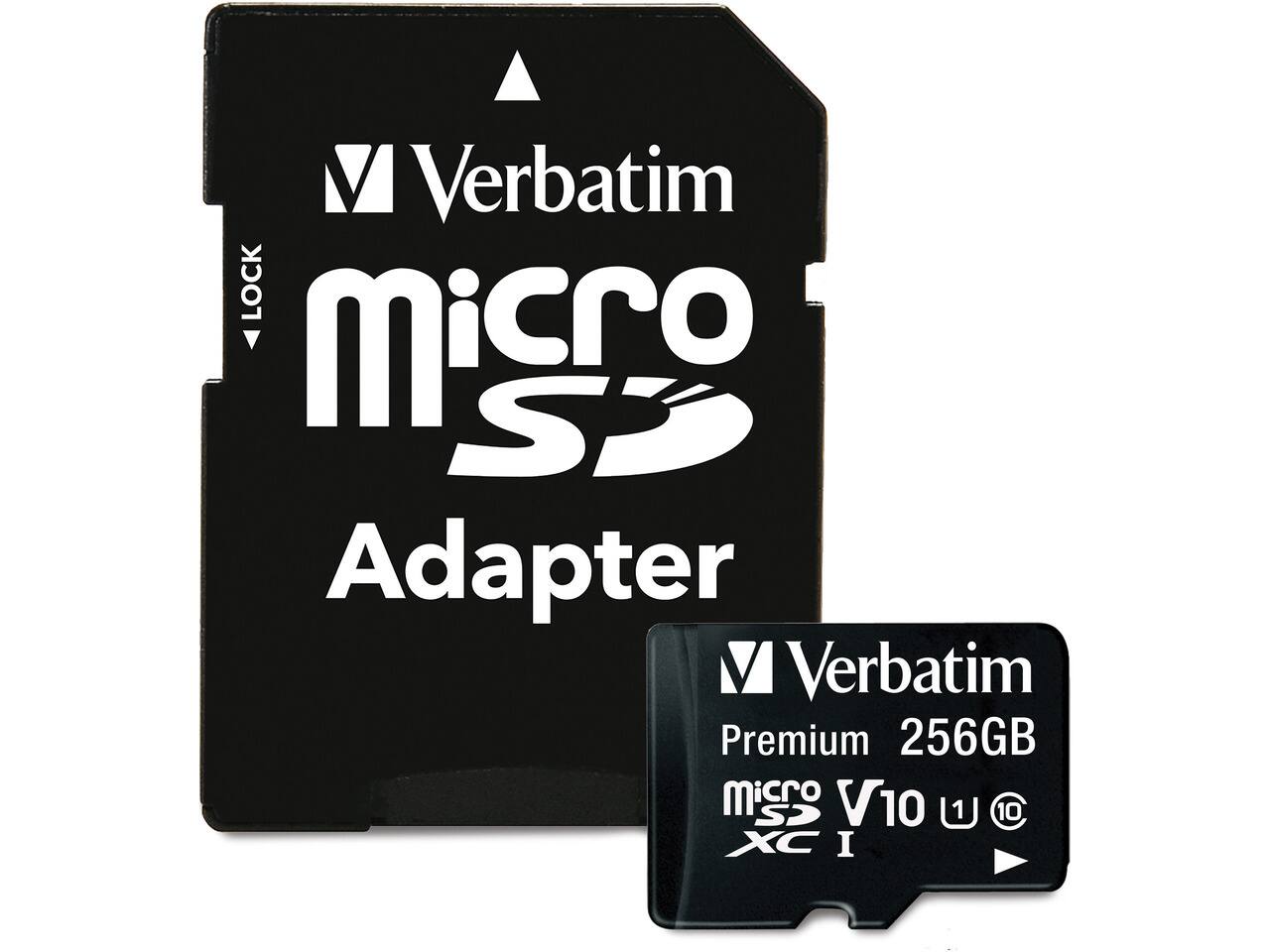 Verbatim LOCK micro SD Adapter  
Verbatim Premium 256GB micro SDXC V10 U1