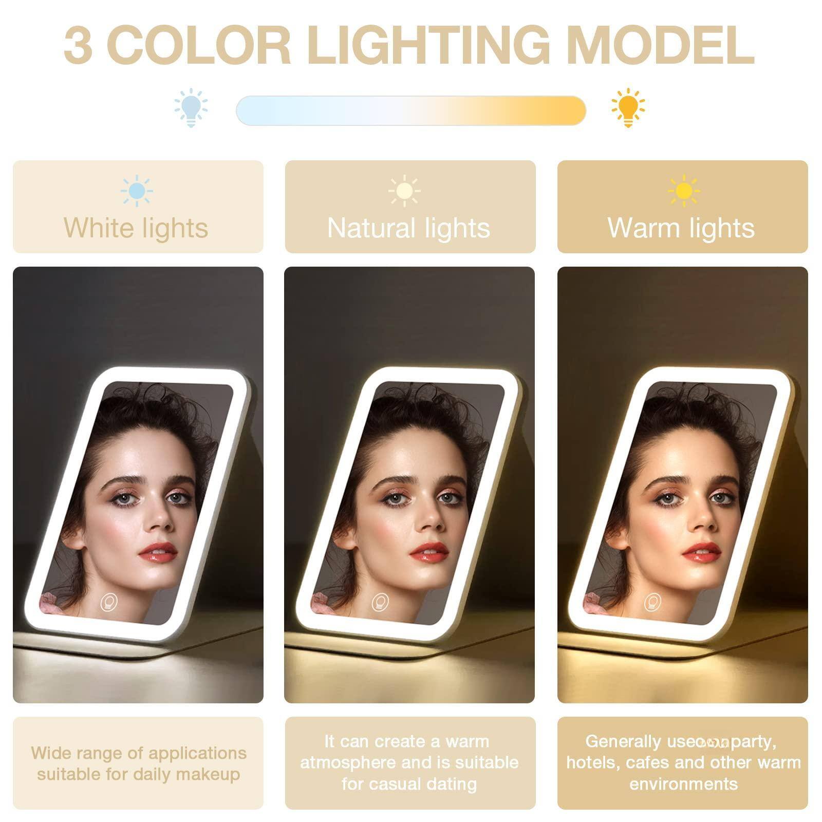 3 COLOR LIGHTING MODEL

- White lights
  - Wide range of applications suitable for daily makeup

- Natural lights
  - It can create a warm atmosphere and is suitable for casual dating

- Warm lights
  - Generally used for parties, hotels, cafes, and other warm environments
