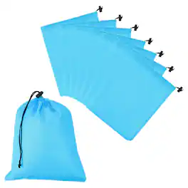 Unique Bargains - Drawstring Bag with Toggle, Stuff Sack Waterproof Travel Storage Cinch Pouch, 10" x 12" & 8pcs - Fits Gym/Travel/Hiking - Sky Blue