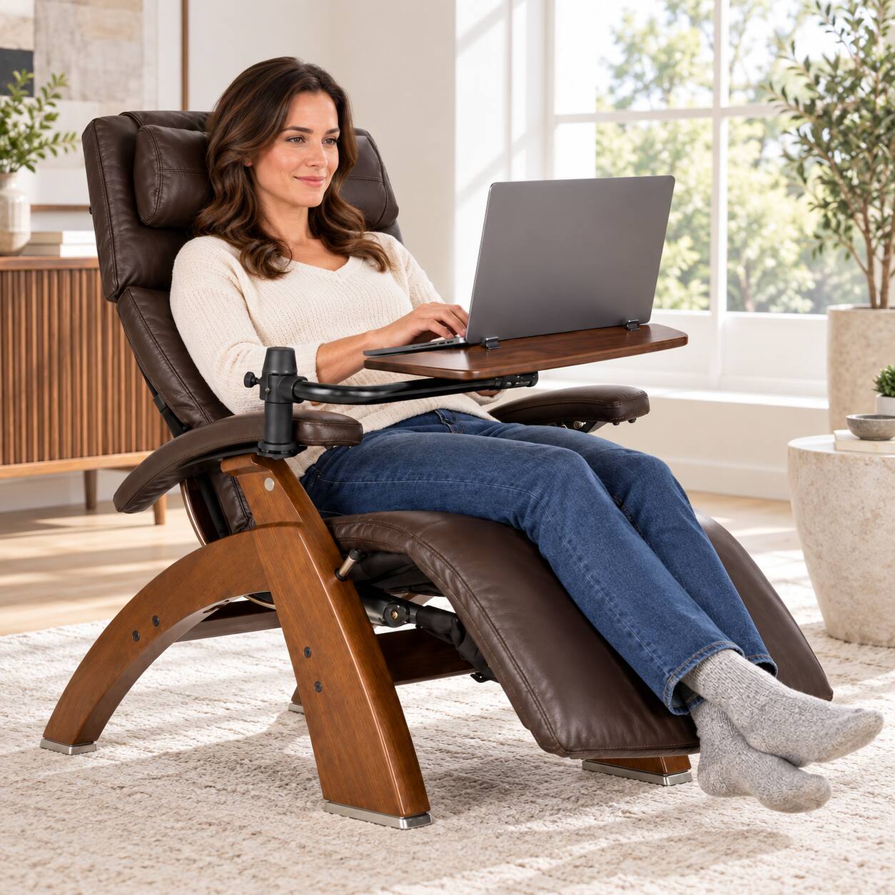 Alt View 2. Human Touch - Perfect Chair Laptop Desk Accessory for PC-365, PC-420 & PC-610 Zero Gravity Recliners - Dark Walnut.
