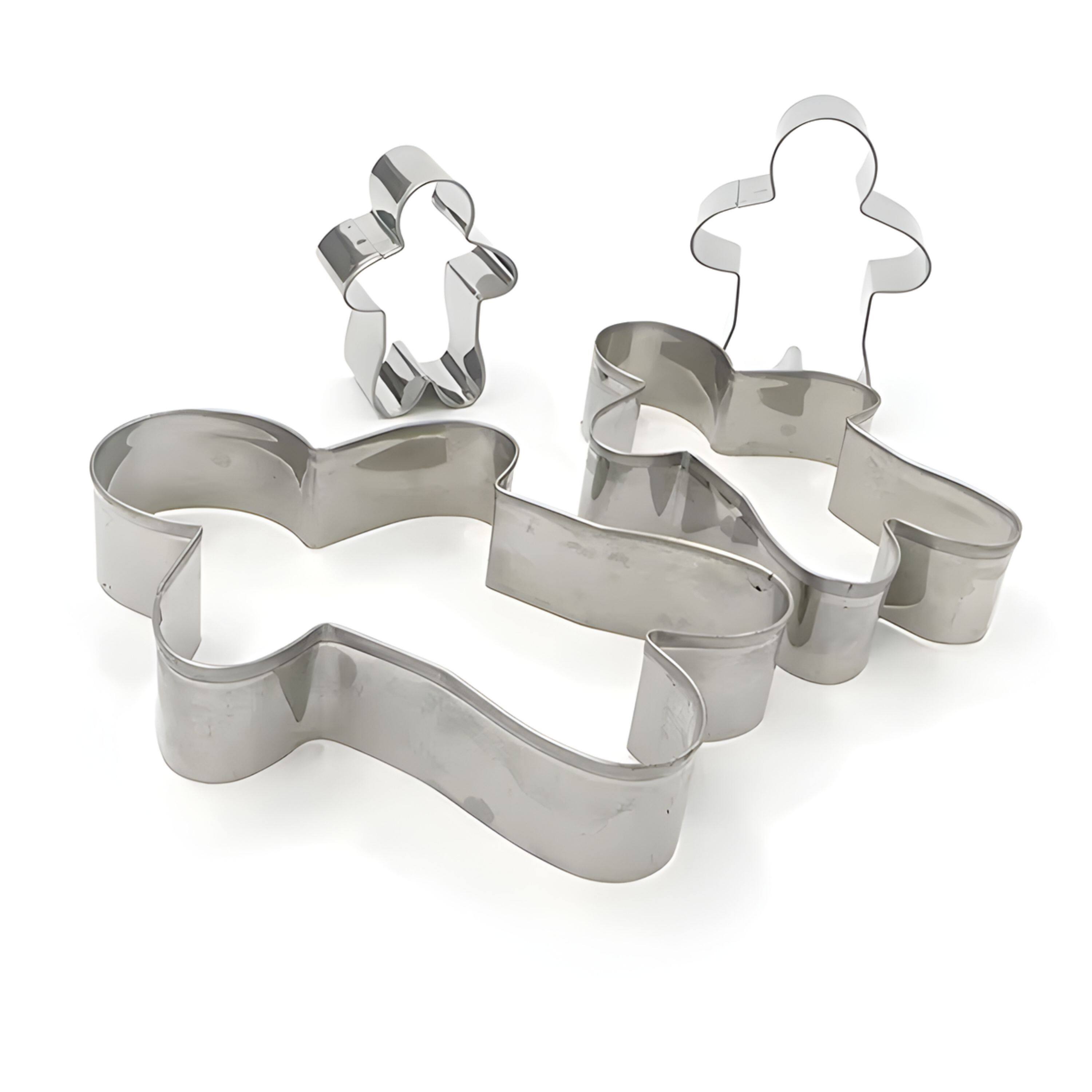 Back. Kitcheniva - Stainless Steel Gingerbread Man Cookie Cutter 4 Pcs.