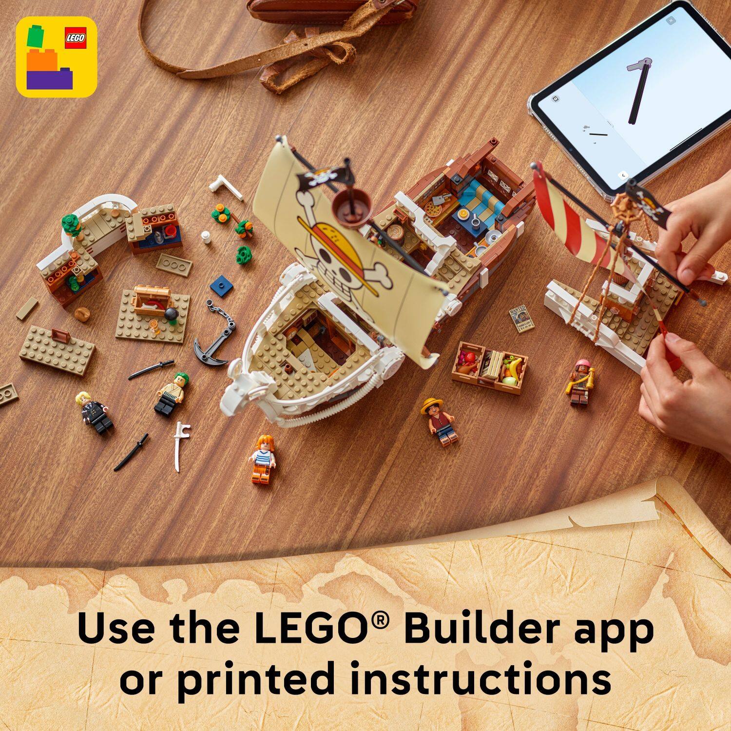 Use the LEGO Builder app or printed instructions