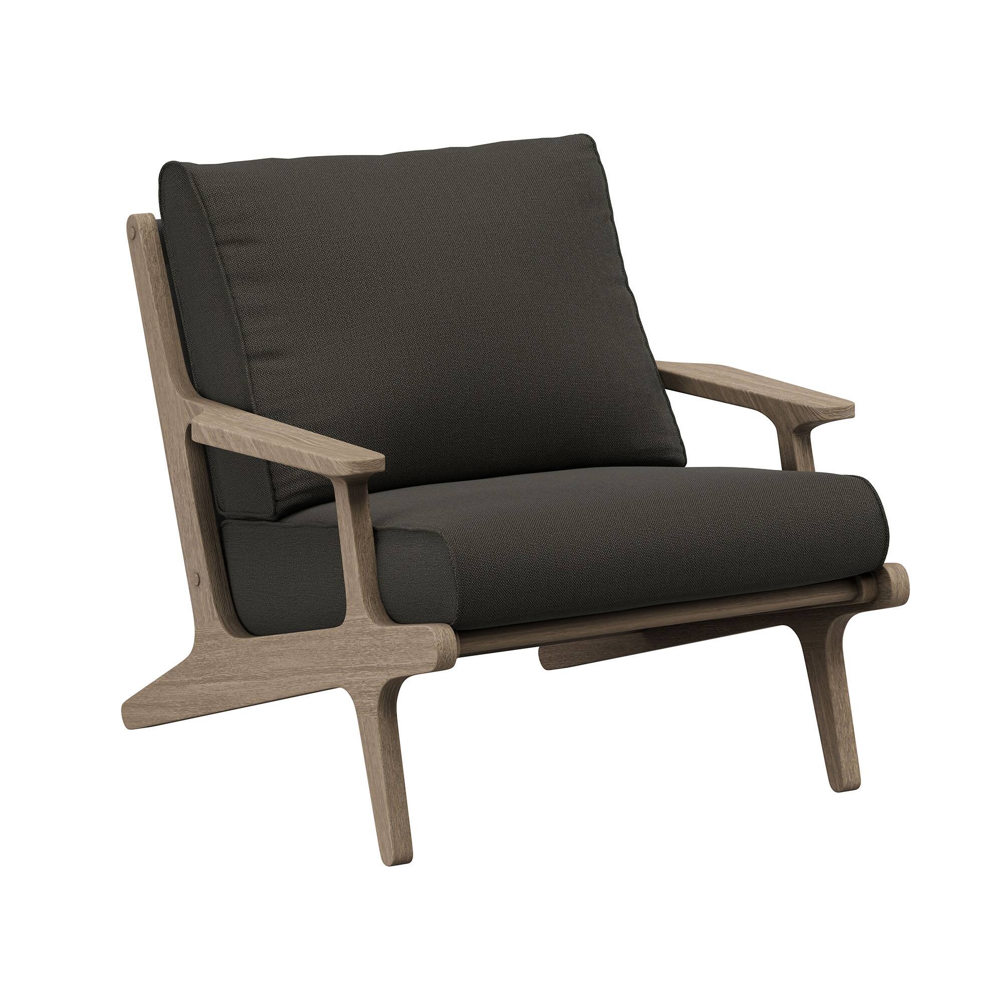 Alt View 2. Modway - Saratoga Outdoor Teak Wood Chair and Ottoman Set by Modway - Weathered Gray Flint.