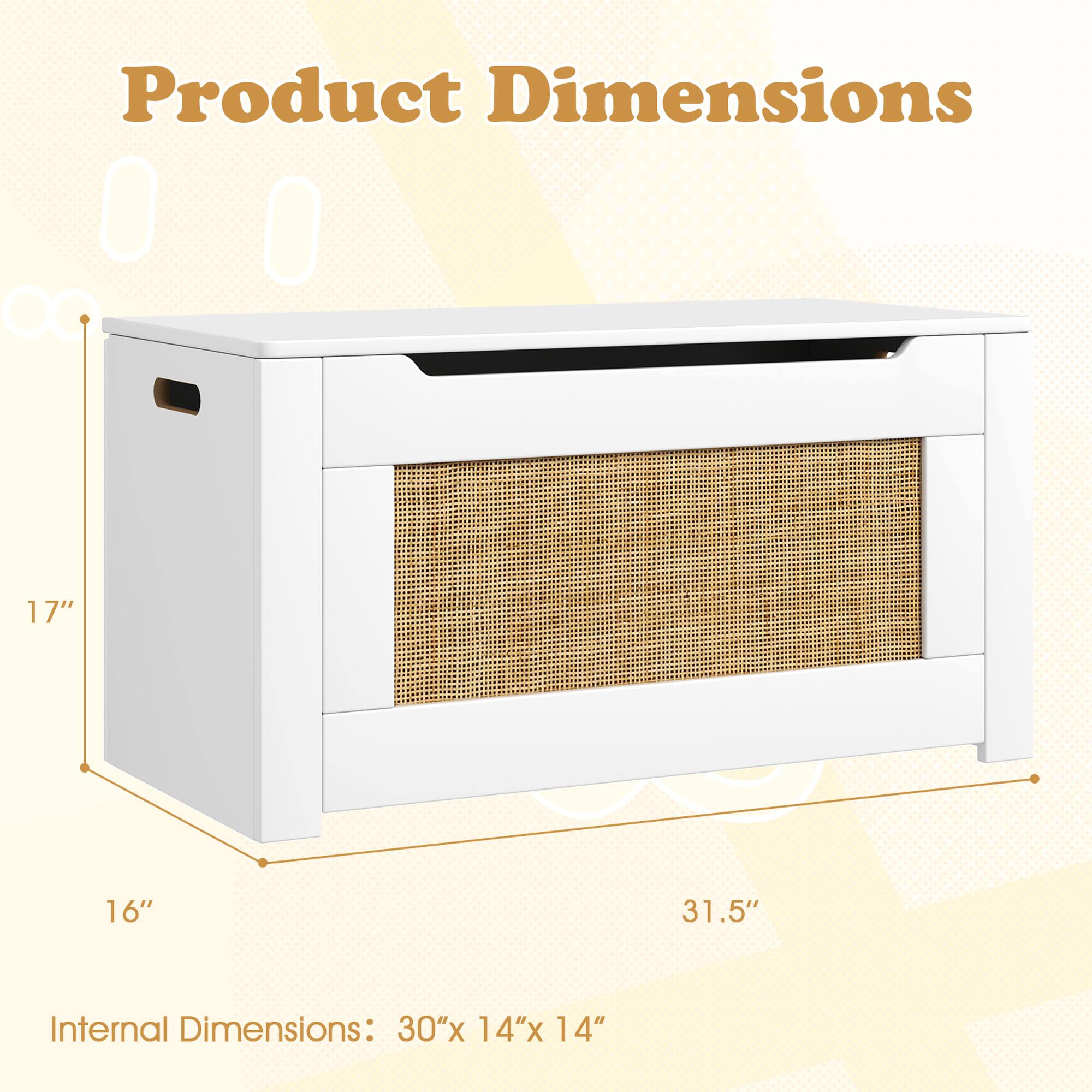 Product Dimensions:  
17" x 16" x 31.5"  

Internal Dimensions: 30" x 14" x 14"