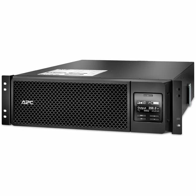 APC - Smart-UPS On-Line, 5.4kVA, Rackmount 3U, 208V, 2x L6-20R+2x L6-30R NEMA outlets, Network Card+SmartSlot, Extended - Black