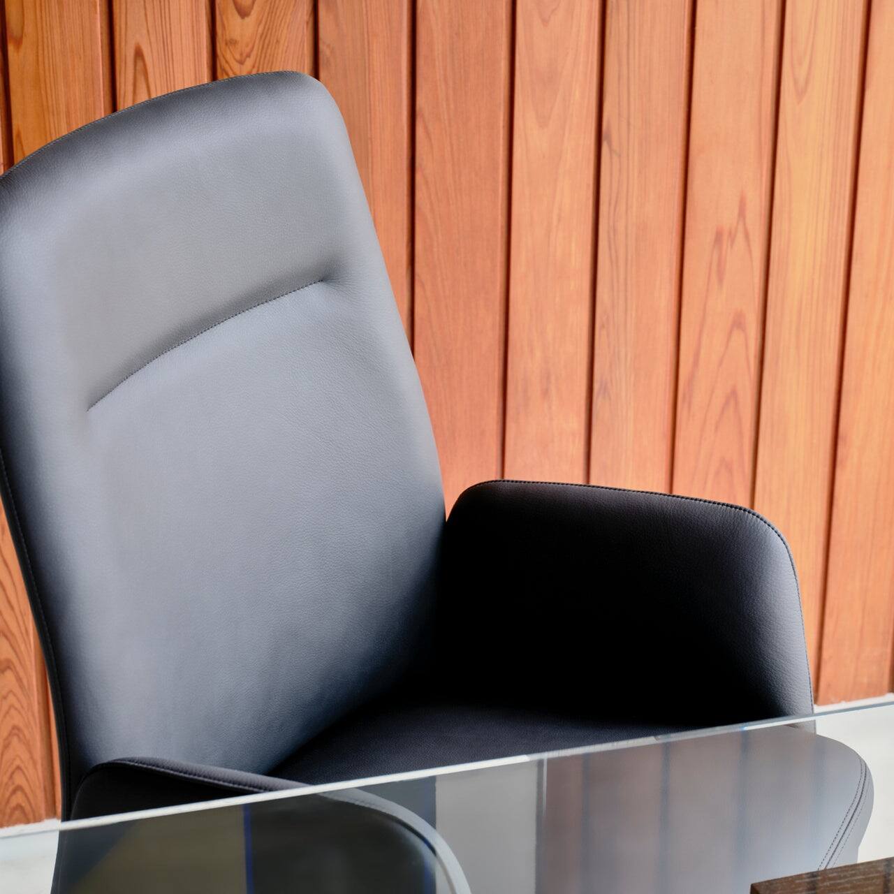 Back. Branch Furniture - Branch Vegan Leather Softside Mid-Century Modern High Back Office Chair – Adjustable Height, Cloud-Like Comfort - Black.