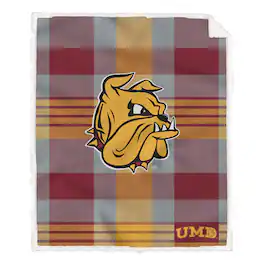 Pegasus - Minnesota Duluth Bulldogs 60- x 70- Plaid Steel Ultra Cozy Sherpa Blanket - Multicolor