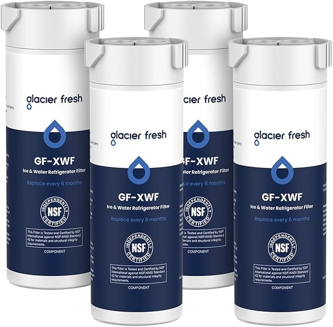GLACIER FRESH - XWF Replacement for GE XWF Refrigerator Water Filter 4 Pack (Not XWFE)