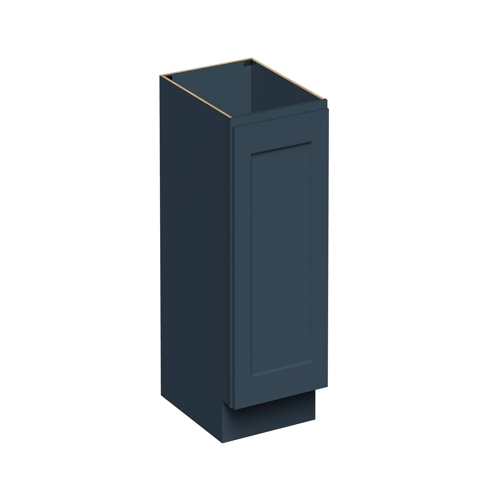 Angle. Boyel Living - 18-in W x 34.5-in H x 24-in D Shaker RTA Kitchen Full Height Door Base Cabinet with Soft-Close - Charcoal Blue.