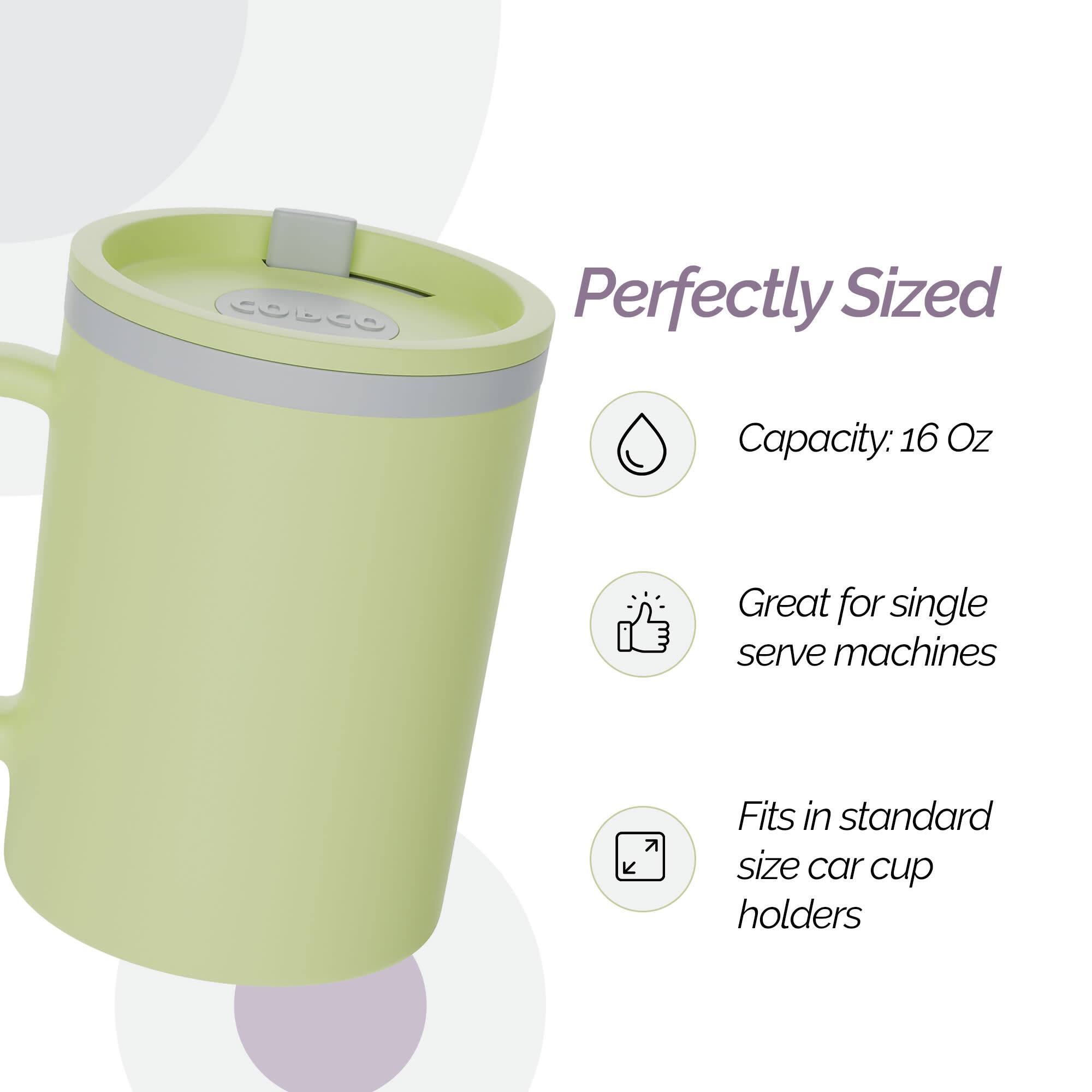 CODEO

Perfectly Sized

Capacity: 16 Oz

Great for single serve machines

Fits in standard size car cup holders