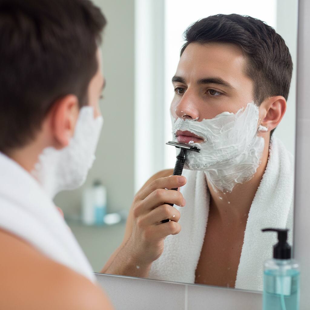 Alt View 1. Dazzed Corner - Long Handle Double Edge Safety Razor, Butterfly Open, 10 Blades, 12-Piece Set - Black.