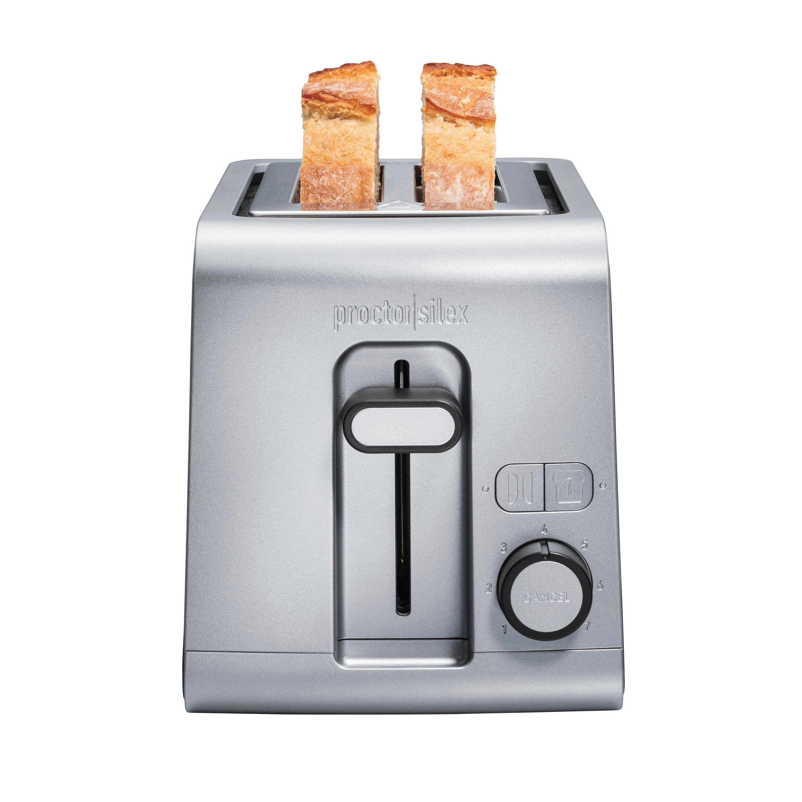 Front. Proctor Silex - Proctor Silex Sure-Toast 2 Slice Toaster - SILVER.