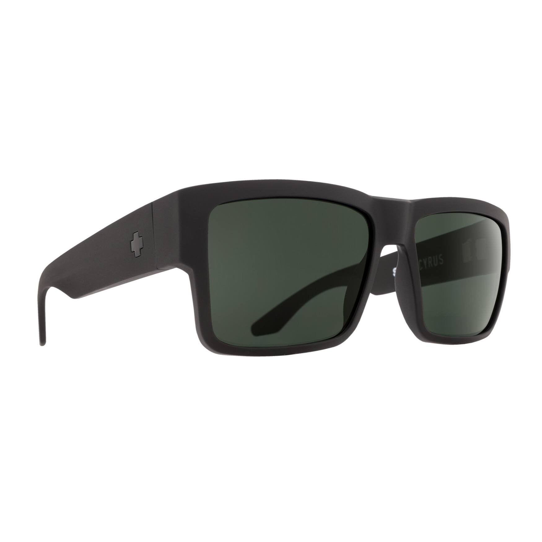 Angle. Spy Optic - Spy Optic Cyrus Happy Gray Green Sunglasses (Matte Black) - Matte Black.