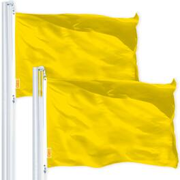 G128 - 3 x 5 ft Flag 2-Pack, 150D Polyester with Brass Grommets - Yellow
