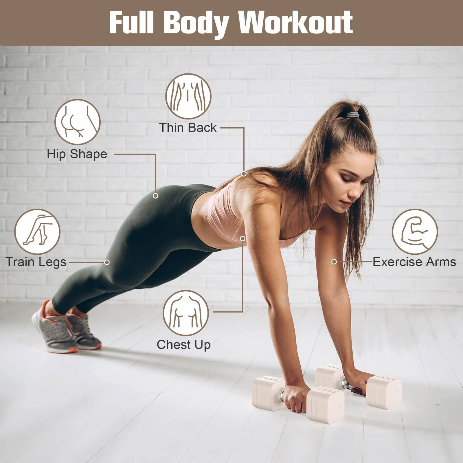 Full Body Workout

- Hip Shape
- Thin Back
- Train Legs
- Exercise Arms
- Chest Up