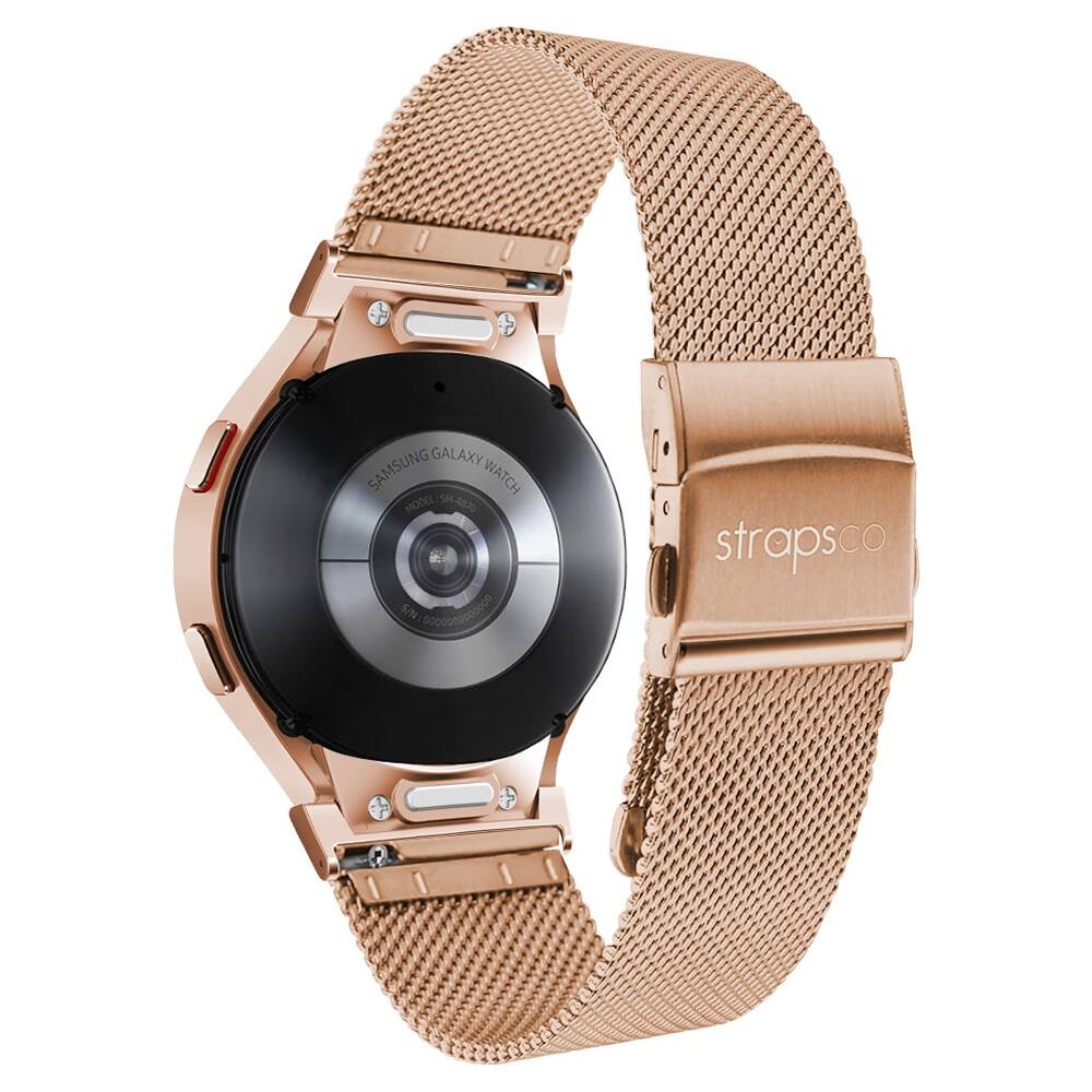 StrapsCo - Pro mesh Strap Stainless Steel Watch Band For Samsung Galaxy Watch 7 (Short-Medium) - Rose Gold