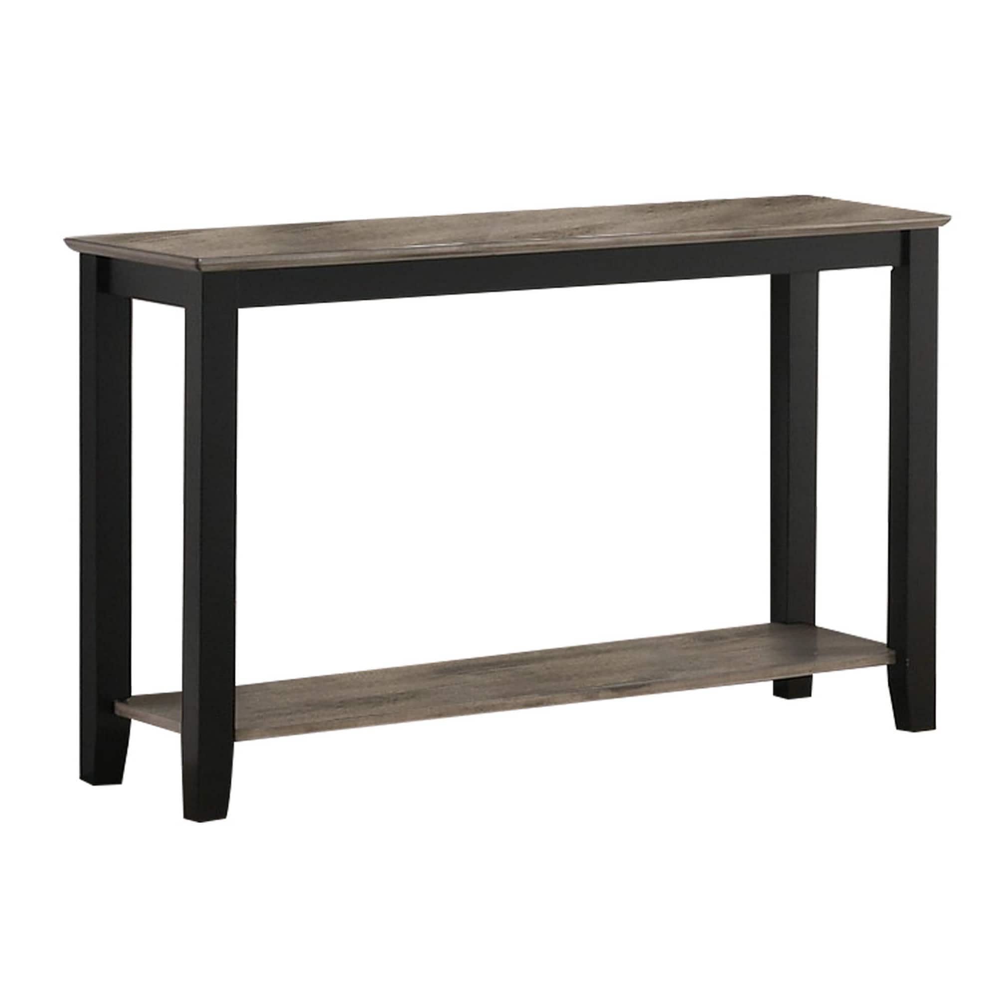 Manhattan Lane - Wooden Console Table with One Open Shelf - Black and Gray