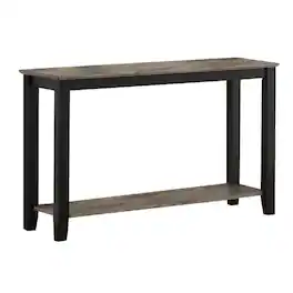 Manhattan Lane - Wooden Console Table with One Open Shelf - Black and Gray