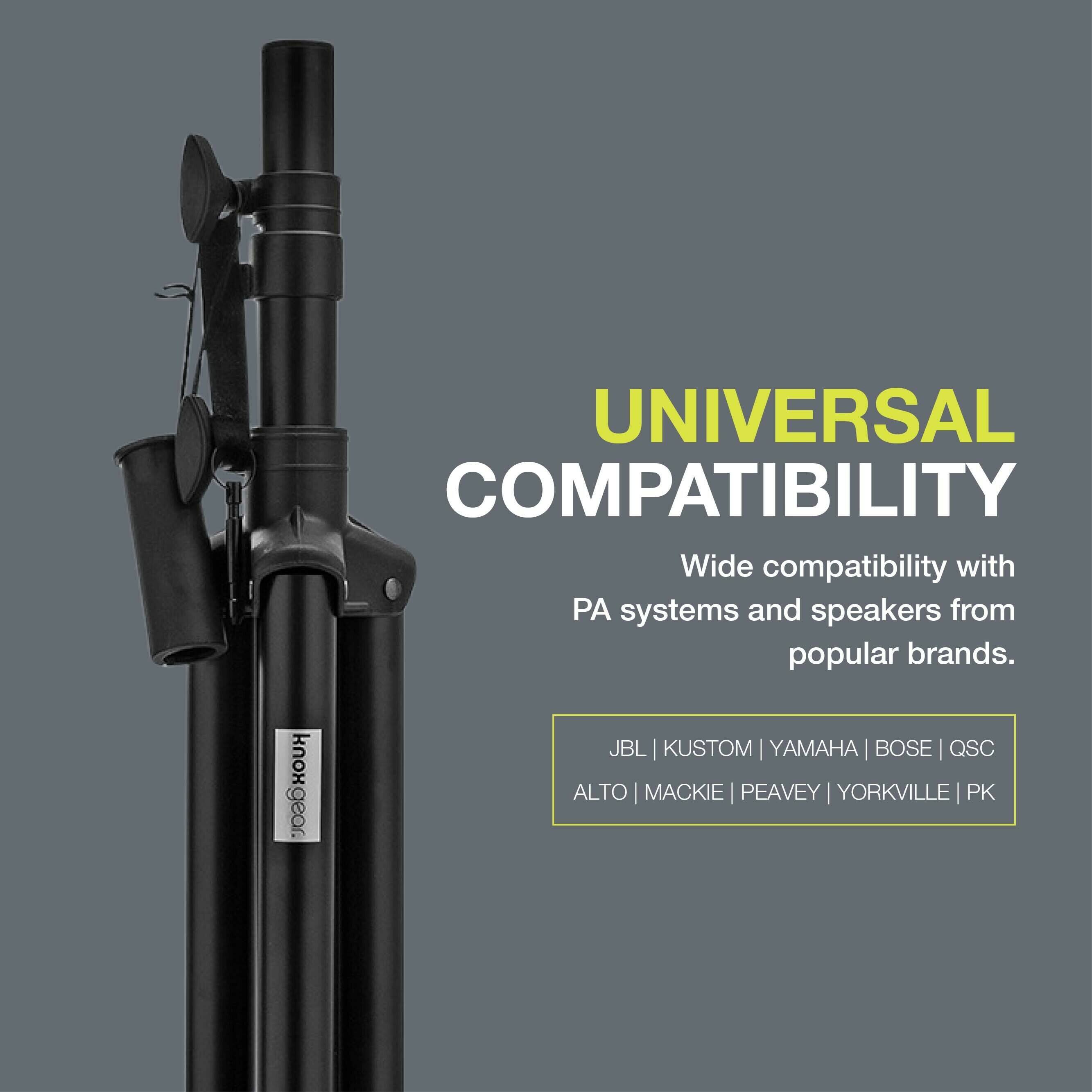 UNIVERSAL COMPATIBILITY

Wide compatibility with PA systems and speakers from popular brands.

JBL | KUSTOM | YAMAHA | BOSE | QSC  
ALTO | MACKIE | PEAVEY | YORKVILLE | PK