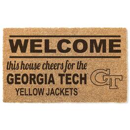 Jardine - Georgia Tech Yellow Jackets 18" x 30" Welcome Doormat - Brown