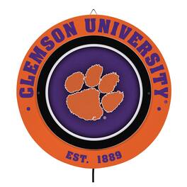 Evergreen Enterprises - Clemson Tigers 15" LED Round Metal Lit Wall Sign - Multicolor