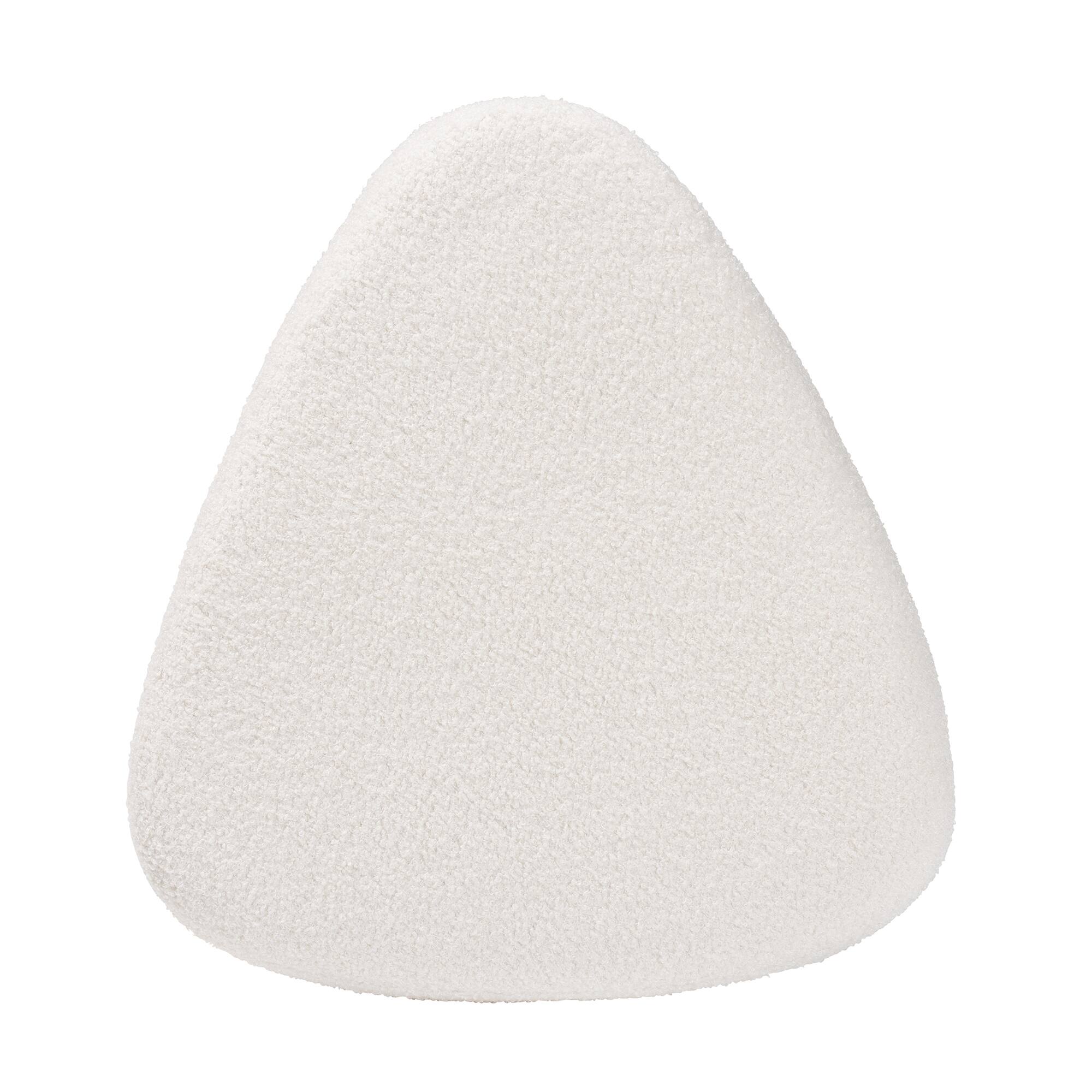 Left. Baxton Studio - Brielle Modern and Contemporary Boucle Upholstered and Natural Brown Finished Wood Ottoman - Ivory.