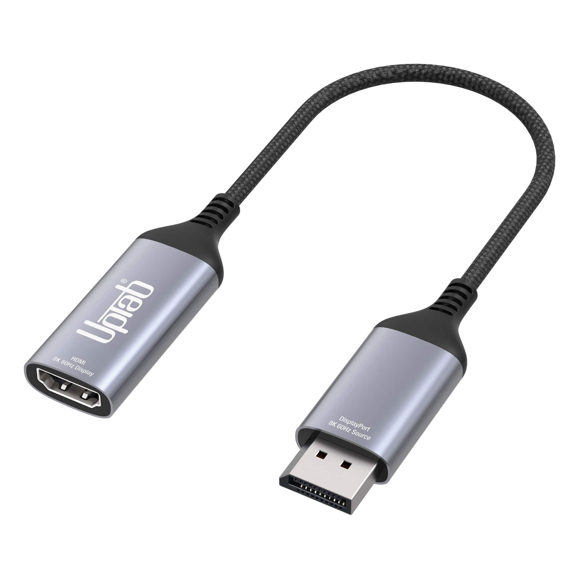 UPTab - DisplayPort 1.4 to HDMI 2.1 8K 60Hz HDR Active Adapter - Silver