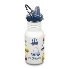 Klean Kanteen - 12oz Classic Kid's Sippy Bottle - Dust Cover, Loop - BPA-Free Stainless - Cars