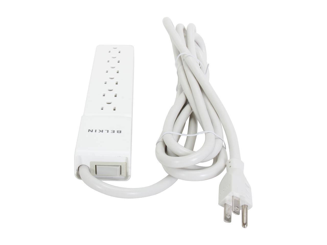 Alt View 2. Belkin - BELKIN BE106000-10 10 Feet 6 Outlets 720 Joules Home/ Office Surge Protector - Black.