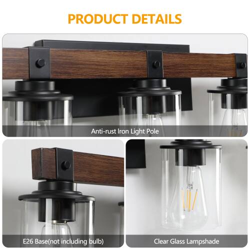 PRODUCT DETAILS

- Anti-rust Iron Light Pole
- E26 Base (not including bulb)
- Clear Glass Lampshade