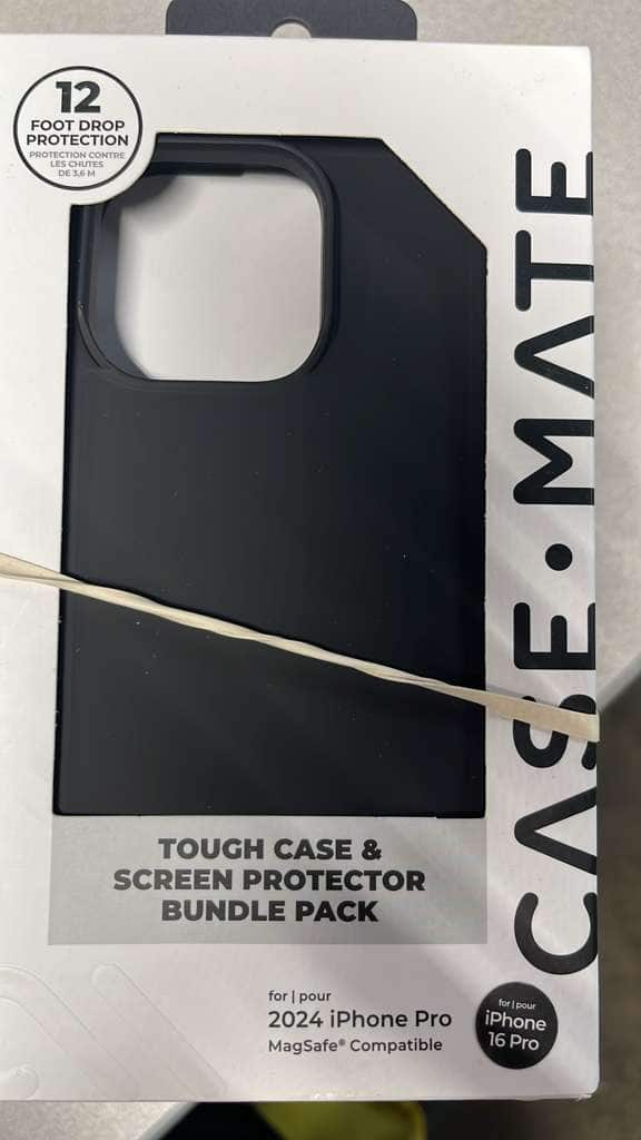 Case-Mate - Protection Pack Tough Case and Screen Protector for Apple iPhone 16 Pro - Black