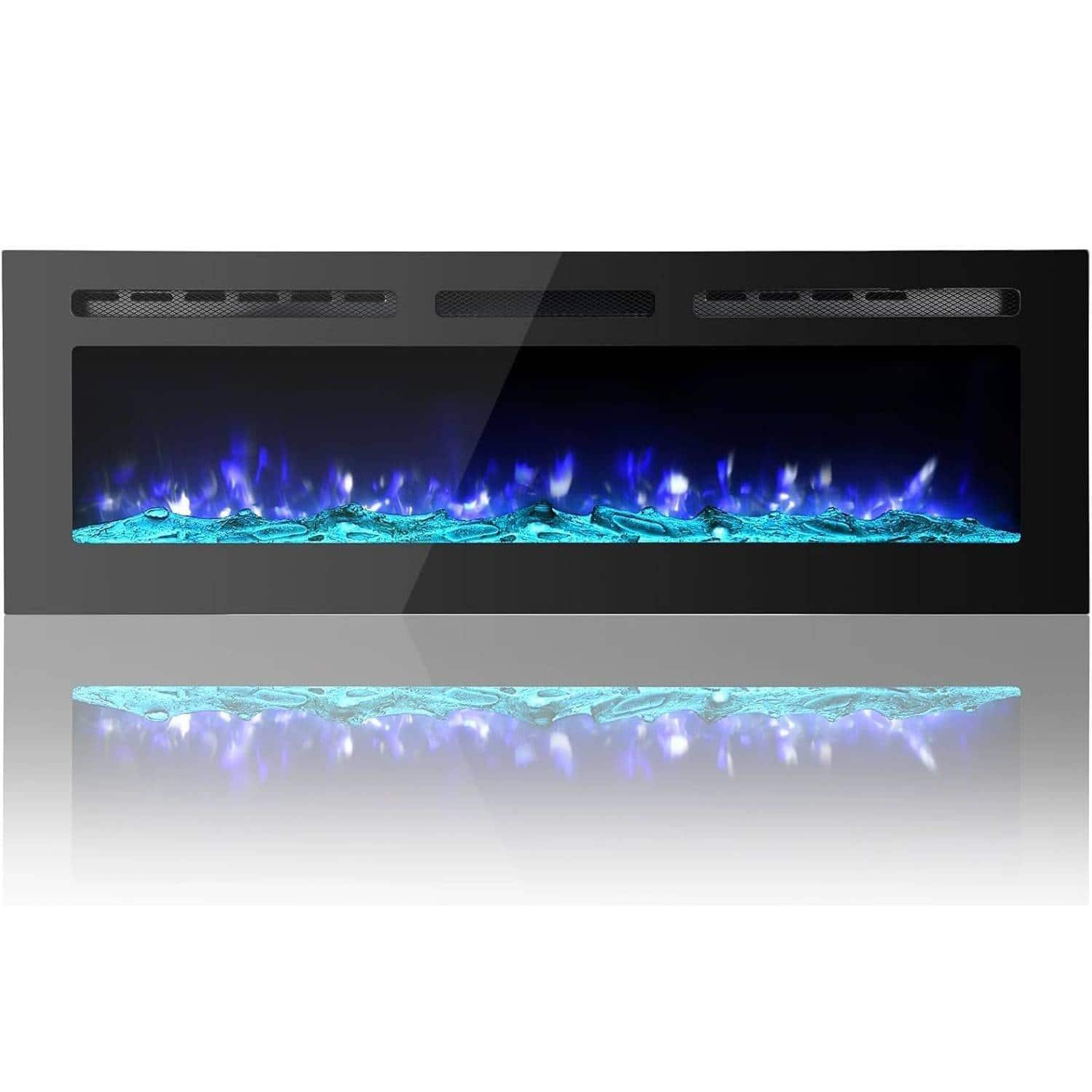 Qeetex - Wall-Mounted 72-Inch Built-in Electric Fireplace Heater for Bedrooms Living Room