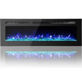 Qeetex - Wall-Mounted 72-Inch Built-in Electric Fireplace Heater for Bedrooms Living Room