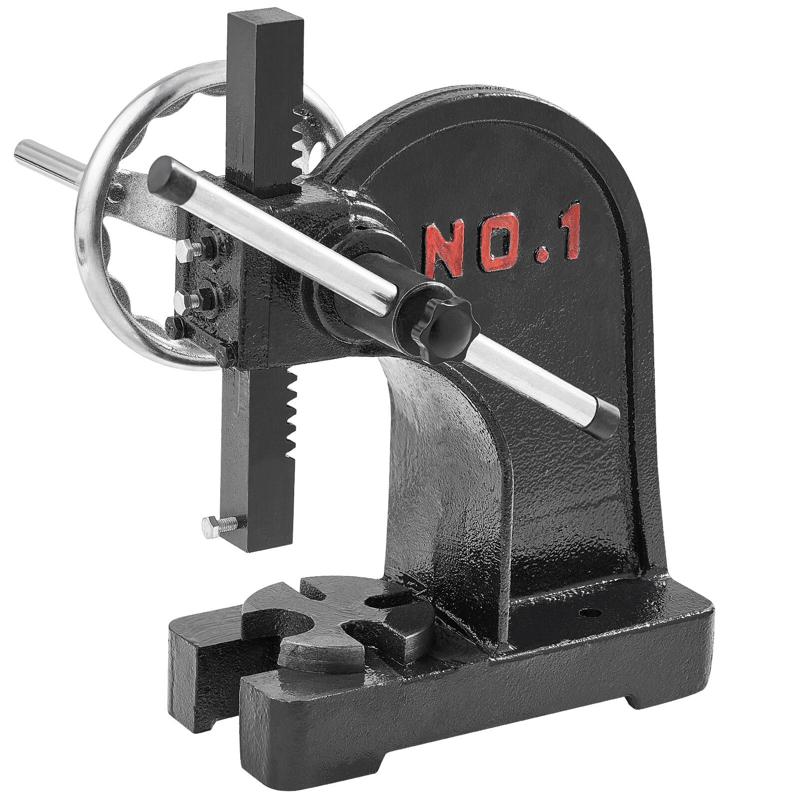 Alt View 5. VEVOR - Arbor Press, 1 Ton Manual Arbor Press with Handwheel, 5.9" Maximum Height, Cast Iron  Manual Desktop Arbor Press - Black.