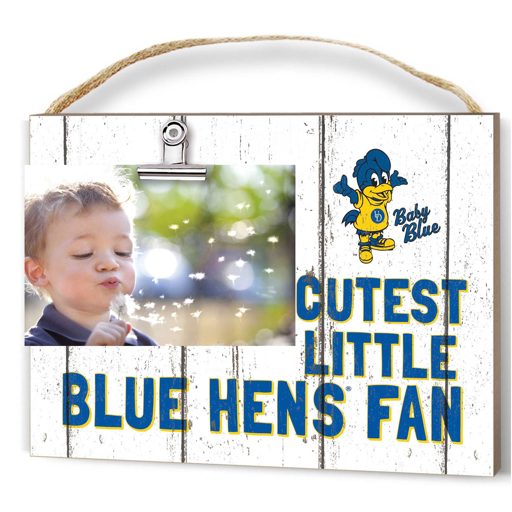 Jardine - Delaware Fightin' Blue Hens 8'' x 10'' Cutest Little Weathered Logo Clip Photo Frame - White