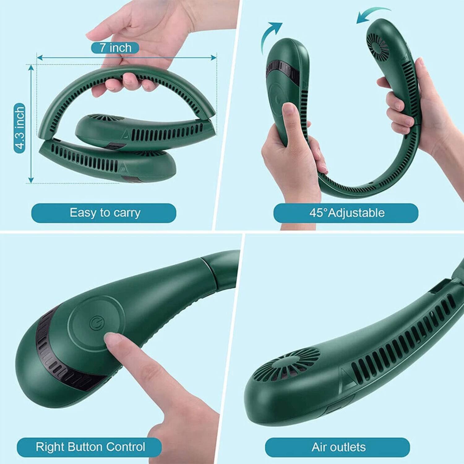 - 7 inch
- 4.3 inch
- Easy to carry
- 45° Adjustable
- Right Button Control
- Air outlets