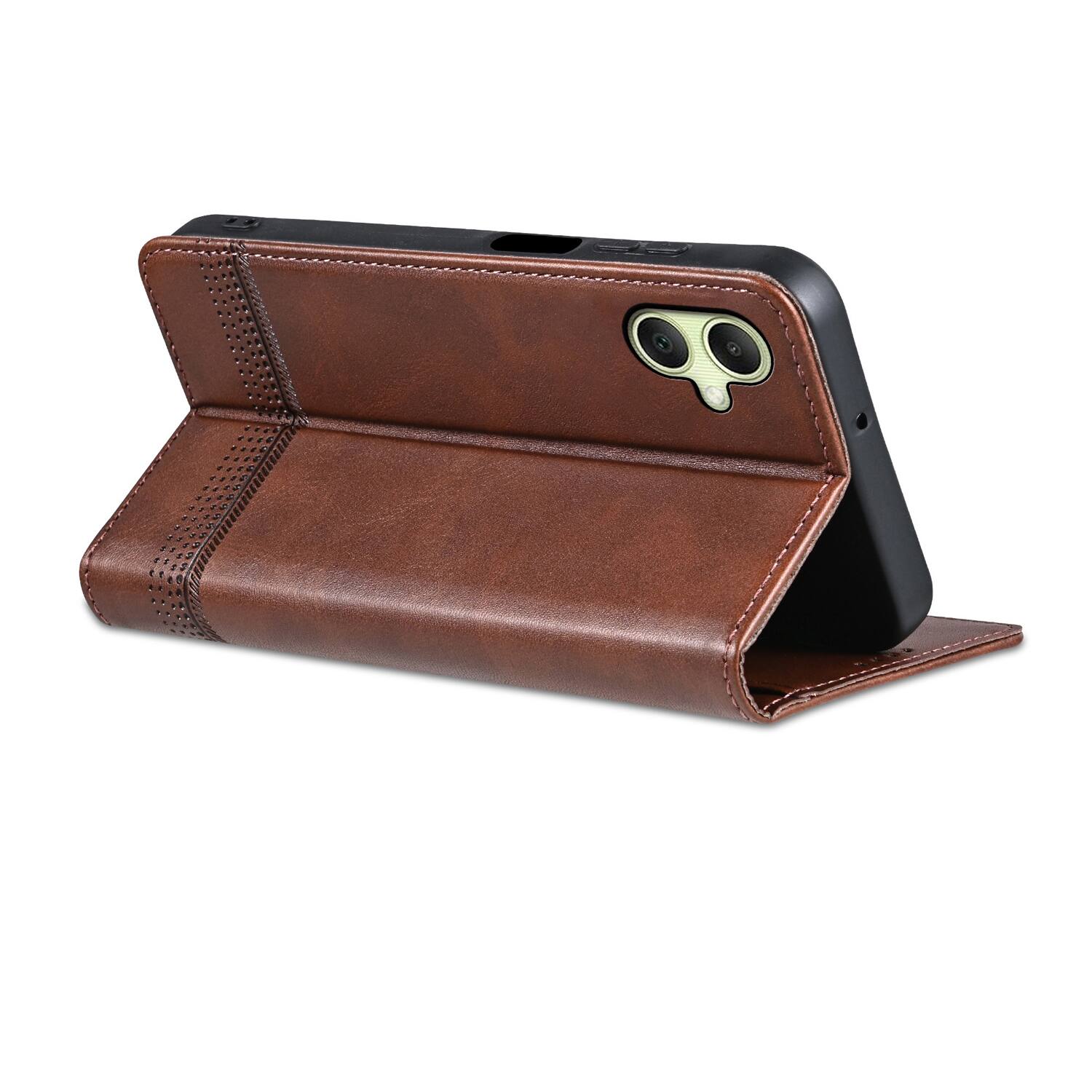 Alt View 1. Dteck - PU Leather Flip Wallet Case for Samsung Galaxy A07,Magnetic Closure Card Slots Kickstand Cover,Shock-Absorbing TPU Cover - Brown.