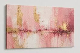 FC Design - Large Canvas 24x36" Pink Abstract Blush Texture Modern Art Painting Home Wall Décor - MultiColor